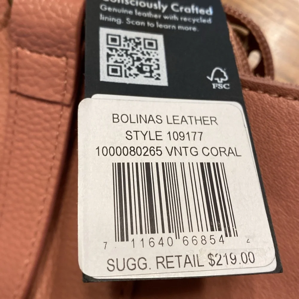 The Sak Bolinas Leather Satchel Bag in Vintage Coral #109177